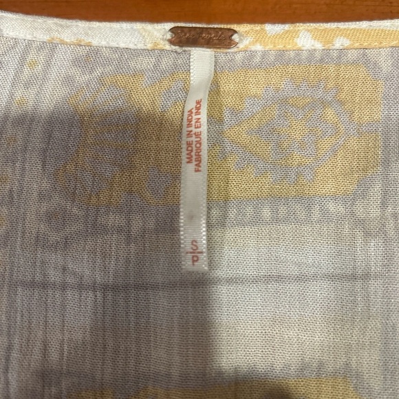 Free People Rosalie Wrap Top. Womens Size S. Bell Sleeves Bohemian Cream/Yellow - Picture 5 of 11